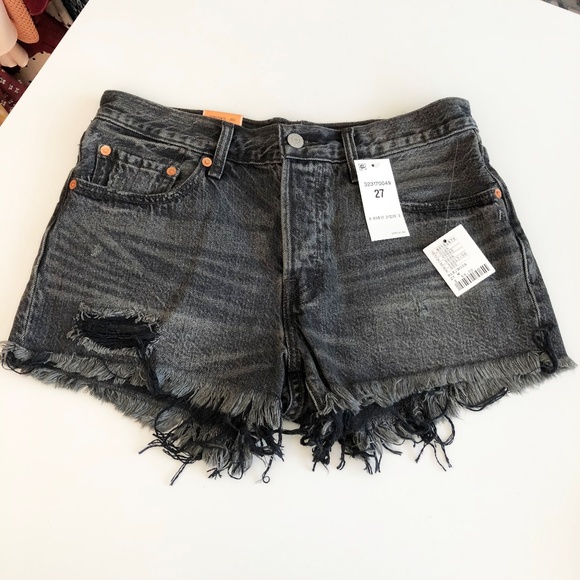 Levi's Pants - Levi's Denim 501 Fringe Distressed Shorts NWT